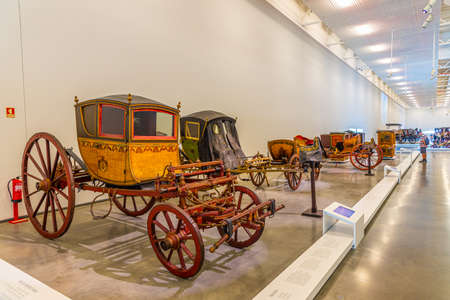 LISBON, PORTUGAL, MAY 29, 2019: Interior of the national museum of coaches in Belem, Lisbon, Portugalのeditorial素材