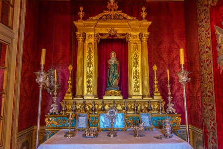 LISBON, PORTUGAL, MAY 31, 2019: Chapel inside of the Queluz palace at Lisbon, Portugalのeditorial素材