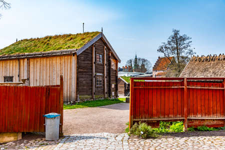 Rural houses at the Kulturen open-air museum in Lund, Swedenのeditorial素材