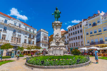 COIMBRA, PORTUGAL, MAY 21, 2019: Monument to Joaquim AntÃ³nio de Aguiar at Portagem square at Coimbra, Portugalのeditorial素材