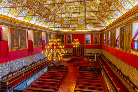 COIMBRA, PORTUGAL, MAY 21, 2019: Sala grande dos actos at the Coimbra university in Portugal