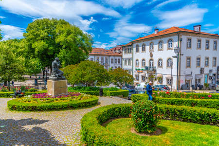VISEU, PORTUGAL, MAY 20, 2019: View of a park Jardim das Maes in Viseu, Portugal