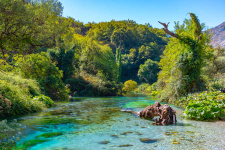 Blue eye spring near Sarande, Albaniaの写真素材
