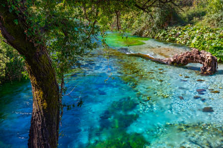 Blue eye spring near Sarande, Albaniaの写真素材
