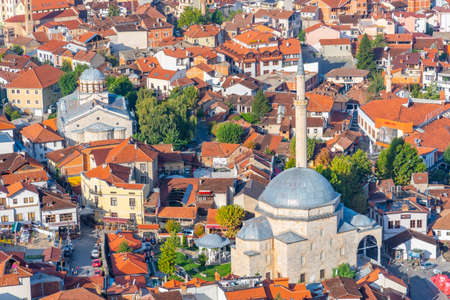 Aerial view of Sinan Pasha mosque in Prizren, Kosovoの写真素材