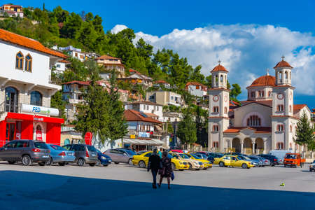 BERAT, ALBANIA, SEPTEMBER 27, 2019: Saint Demetrius cathedral in Berat, Albaniaのeditorial素材