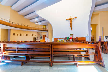 TIRANA, ALBANIA, SEPTEMBER 28, 2019: Interior of Saint Paul cathedral in Tirana, Albaniaのeditorial素材