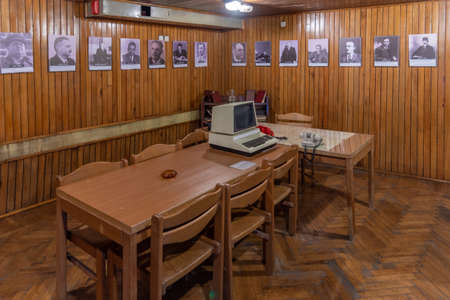 TIRANA, ALBANIA, SEPTEMBER 23, 2019: Interior of Bunk'Art 2 museum in Tirana, Albania