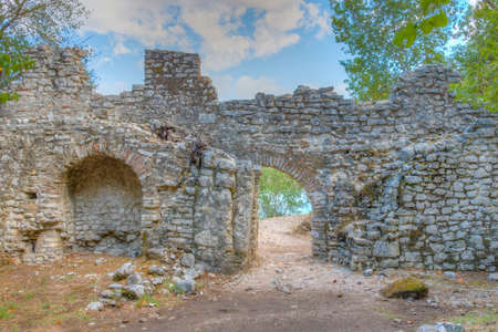 Ancient fortification at Butrint National park in Albaniaのeditorial素材