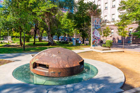 Bunker at Ismail Qemali park in Tirana, Albaniaのeditorial素材
