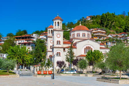 Saint Demetrius cathedral in Berat, Albaniaのeditorial素材