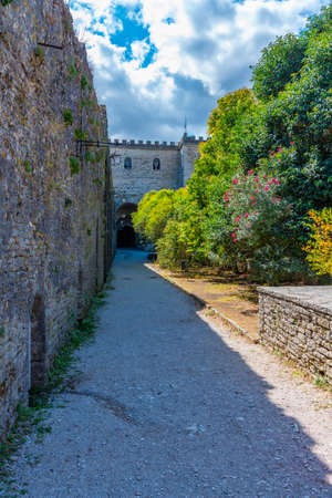Courtyard of Gjirokaster castle in Albaniaのeditorial素材