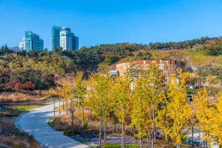Oil Tank culture park at Seoul presents repurposed oil storage tanks as cultural venues, Republic of Koreaの写真素材