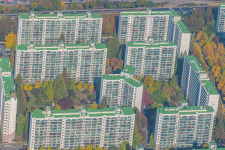 Skyline of residential buildings at Jamsil and Sincheondong districts in Seoul, Republic of Korea