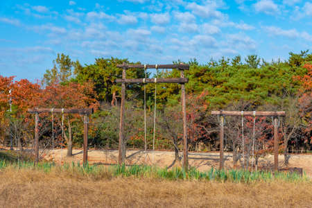 Playground at Hahoe folk village in Republic of Korea