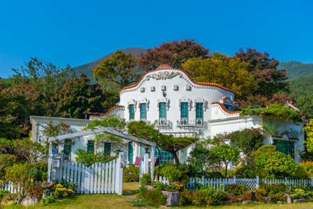 Beautiful white house neear gyeongju, Republic of Koreaの写真素材