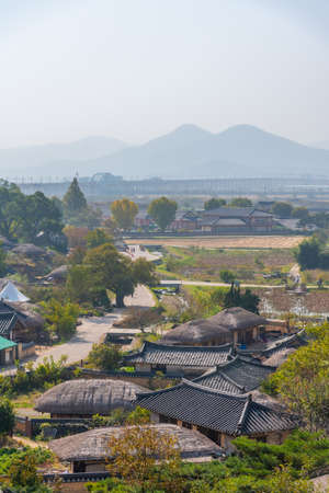 Traditional houses at Yangdong folk village in the Republic of Koreaの写真素材