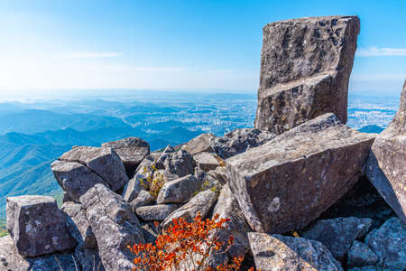 Jusangjeolli Cliff of Mudeungsan Mountain near Gwangju, Republic of Koreaの写真素材