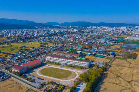 Aerial view of Gyeongju town in Republic of Koreaの写真素材