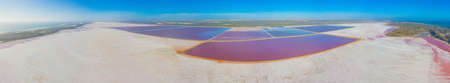 Pink lake at port gregory in Australiaの写真素材