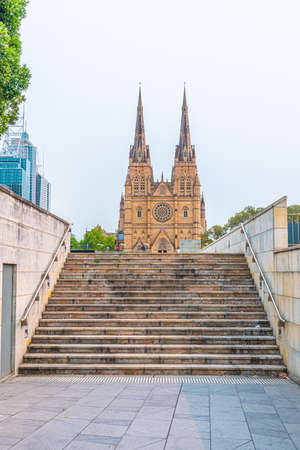 Saint Mary's Cathedral in Sydney, Australiaの写真素材
