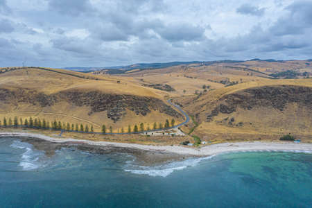 rugged coastline of fleurieu peninsula near Wirrina cove, Australia