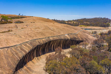Wave rock near Hyden, Australiaの写真素材