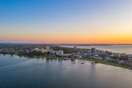 Sunset view of South Perth, Australiaの写真素材
