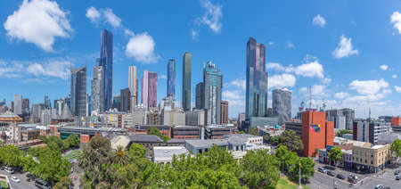 MELBOURNE, AUSTRALIA, DECEMBER 31, 2019: Skyscrapers at Central Business District of Melboure, Australiaの写真素材