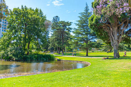 MELBOURNE, AUSTRALIA, DECEMBER 31, 2019: Carlton gardens in Melbourne, Australiaの写真素材