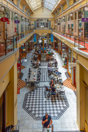 ADELAIDE, AUSTRALIA, JANUARY 7, 2020: Interior of Adelaide arcade, Australiaの写真素材