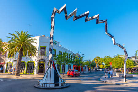 PERTH, AUSTRALIA, JANUARY 18, 2020: View of a street at Northbridge neighborhood of Perth, Australiaの写真素材