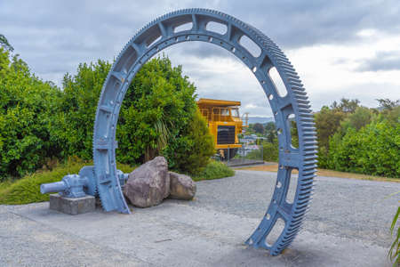 Mining equipment displayed at Martha gold mine at Waihi, New Zealandの写真素材