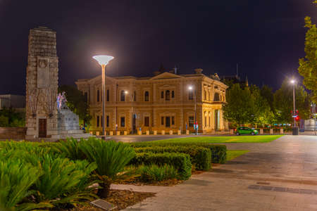 Night view of national war memorial in Adelaide, Australiaのeditorial素材
