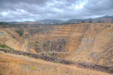 Aerial view of Martha mine at Waihi, New Zealand