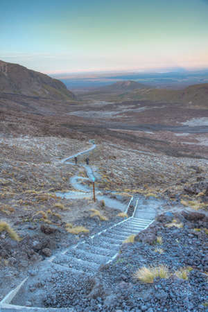 Devil's staircase at Tongariro national park in New Zealandの写真素材