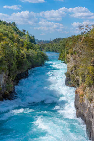 Huka falls near lake Taupo, New Zealandの写真素材