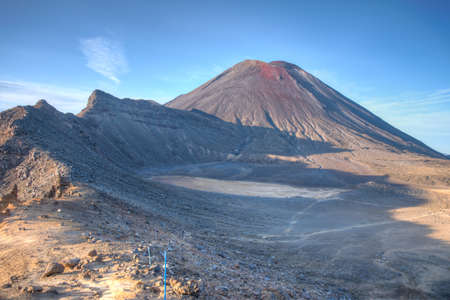 Mount Ngauruhoe at Tongariro national park in New Zealandの写真素材