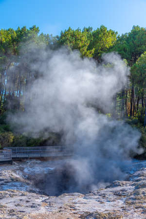 Craters at Wai-O-Tapu in New Zealandの写真素材
