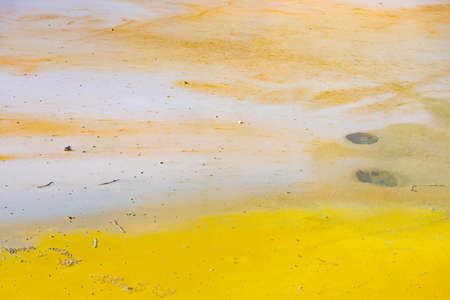 Detail of water surface at Wai-O-Tapu at New Zealandの写真素材