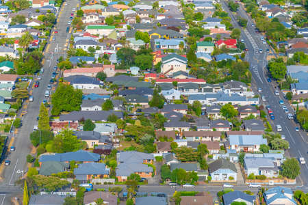 Aerial view of downtown Nelson in New Zealand