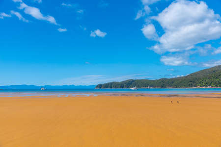 Onetahuti beach at Abel Tasman national park in New Zealandの写真素材