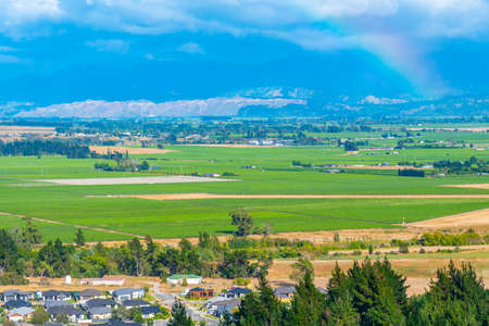 Aerial view of Blenheim in New Zealandの写真素材
