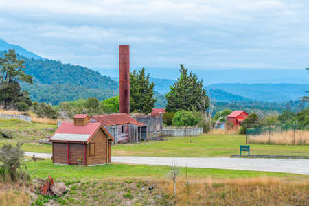 Abandoned buildings at Waiuta ghost town in New Zealandの写真素材