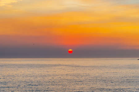 Sunrise over Beach at Kaikoura, New Zealandの写真素材