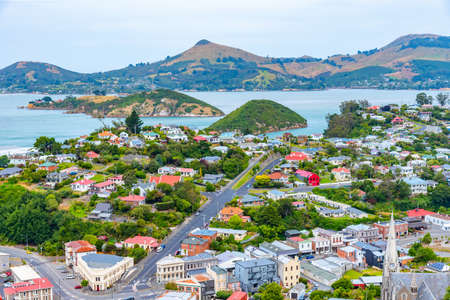 Aerial view of Port Chalmers in New Zealandのeditorial素材