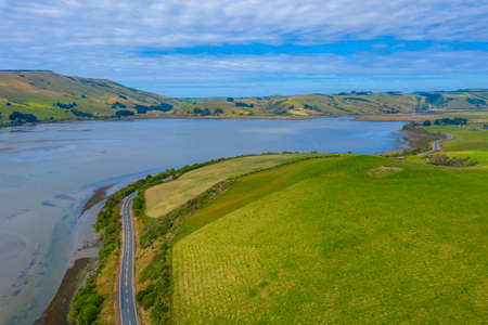 Catlins lake at Caitlins region of New Zealandの写真素材