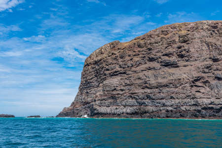 Coastline of Banks peninsula in New Zealandの写真素材