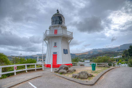 Lighthouse at Akaroa, New Zealandの写真素材