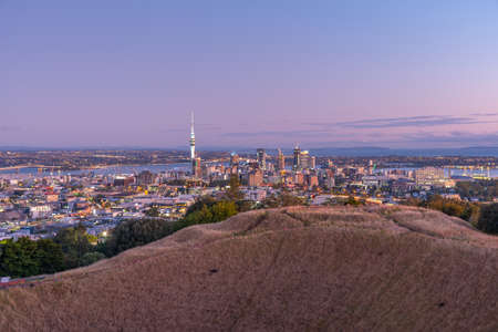 Sunrise view of Auckland from Mount Eden, New Zealand